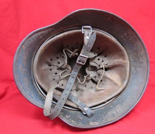  German WWII Luftwaffe M1935 Double Decal Camouflage Helmet, Drooptail ET66 — image 6