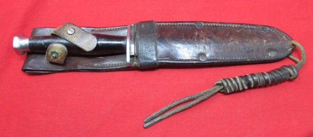  US-British WWII, Sykes Style GI Fighting Knife & Scabbard — image 2