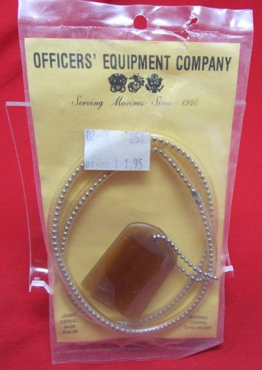  US Post WWII, PX USMC Dog Tag Chain and Cover Set, Never Used — image 3