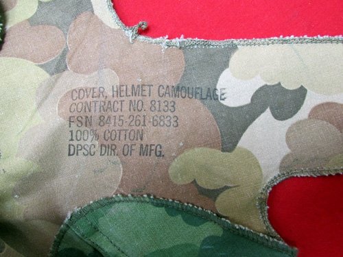  US Vietnam War Mitchell Pattern Camouflage Helmet Cover, Contract 8133 — image 3