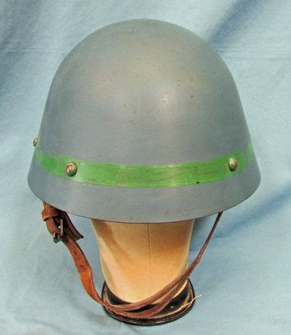  Czech WWII M32/34 Blue Overpaint Steel Helmet, Complete — image 2