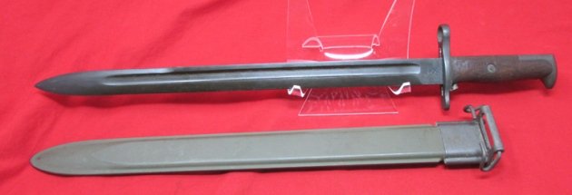  US WWII M1905/42 16 Inch Bayonet and Scabbard, SA 1909 — image 7