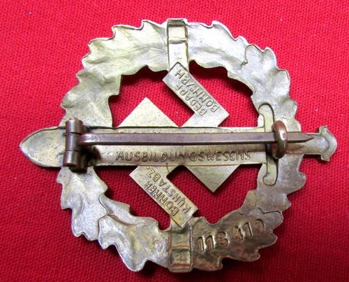  German WWII Gold SA Sports Badge, Bonner Kunstabz, Numbered — image 3