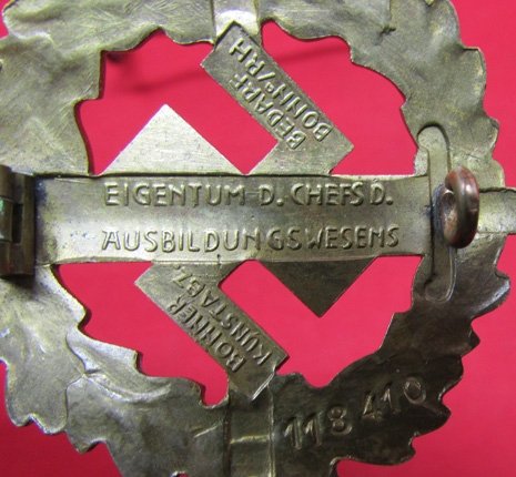  German WWII Gold SA Sports Badge, Bonner Kunstabz, Numbered — image 5