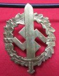 German WWII Gold SA Sports Badge, Bonner Kunstabz, Numbered