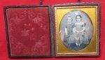 US 1840s Daguerreotype, Original Seals in Patriotic Case, Tinted, Identified