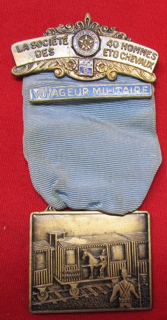  US WWI American Legion Medal, Society of 40 & 8, — image 2