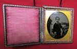 US Pre Civil War 1/6 Tinted Ambrotype, D. Denison Photographer, …