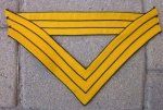 US Indian War Era, Cavalry Quartermaster Sergeant Chevron, Single