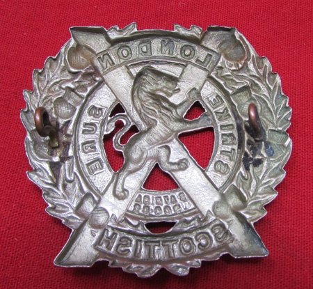 British WWI-WWII Bonnet Badge, Strike Sure, London Scottish — image 3