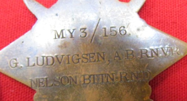  British WWI Medal Trio, G. Ludvigsen, Nelson Battalion, Royal Navy — image 5