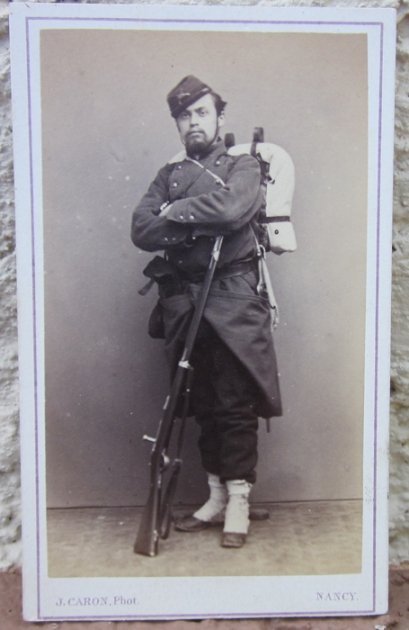  French, Franco-Prussian War CDV, Armed French Soldier 1870 Dated — image 2