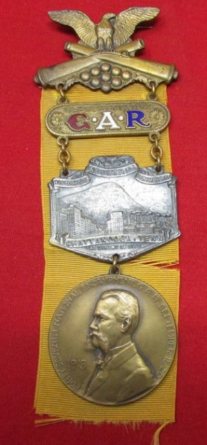  US Post Civil War, GAR 47th National Encampment Badge, Chattanooga Tn 1913 — image 2