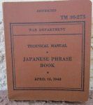 US WWII Manual, TM 30-275, Japanese Phrase Book, 1943