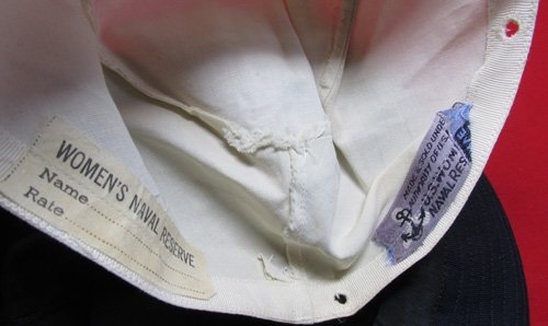 US WWII WAVES Enlisted Woman's Brimmed Hat, Navy Blue With Two White Tops — image 6