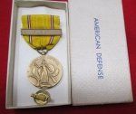 US WWII American Defense Medal, Fleet Clasp, Cased