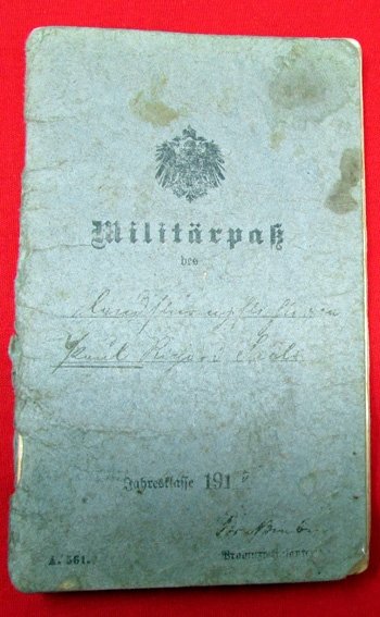  German WWI Prussian Militar Pass, 1915, Road Construction Co. Nr. 8 — image 2