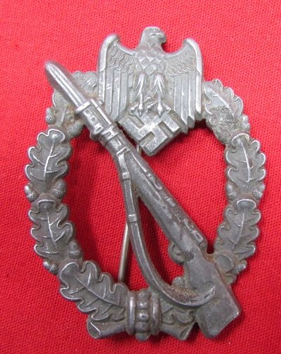  German WWII Infantry Assault Badge, Silver, Hollow Back — image 2