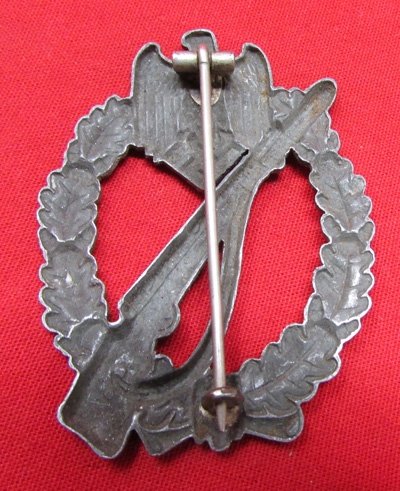  German WWII Infantry Assault Badge, Silver, Hollow Back — image 3