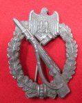 German WWII Infantry Assault Badge, Silver, Hollow Back