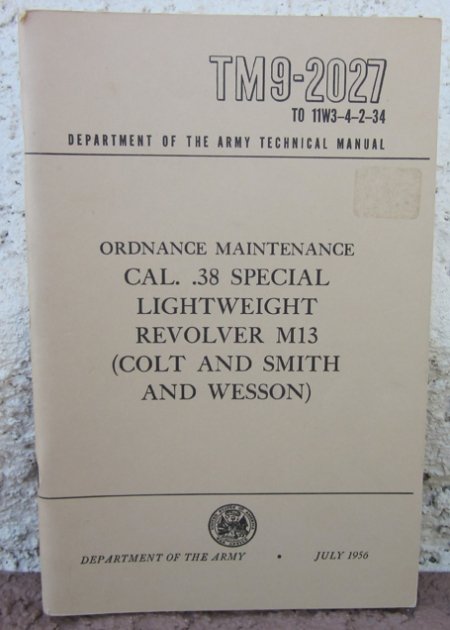  US Korean War Manual, TM 9-2027, Cal. .38 Special Lightweight Revolver M13, Colt & Smith and Wesson, 1956 — image 2
