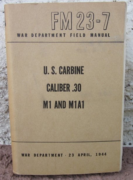  US WWII Manual, FM 23-7, U.S. Carbine, Caliber .30 M1 & M1A1 1944 — image 2