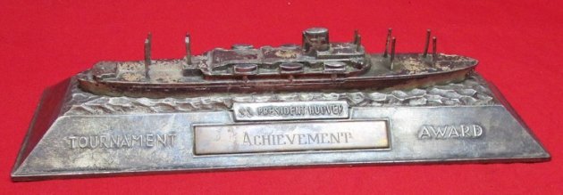  US 1930's SS President Hoover, Ships Achievement Tournament Award, Bombed By Chinese 1937 — image 2