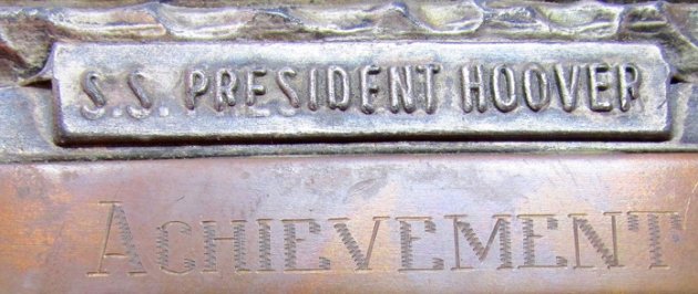  US 1930's SS President Hoover, Ships Achievement Tournament Award, Bombed By Chinese 1937 — image 3