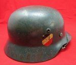 German WWII Luftwaffe M1935 Double Decal Helmet, Named, ET64, Unit …