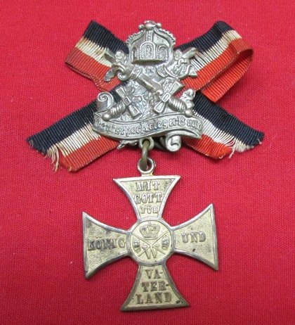  German Pre WWI 1813-1870 Kriegerverein Badge 1895 — image 2