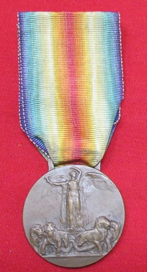  Italian WWI Victory Medal & Ribbon, Type 2 S.Johnson-Milano — image 2