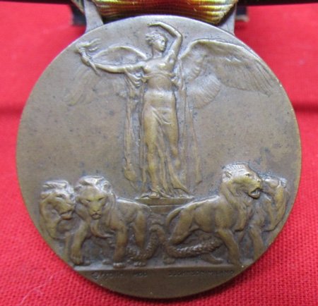  Italian WWI Victory Medal & Ribbon, Type 2 S.Johnson-Milano — image 3