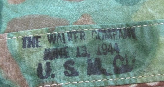  US WWII USMC Camouflage Poncho, Walker Co. 1944 U.S.M.C. — image 3