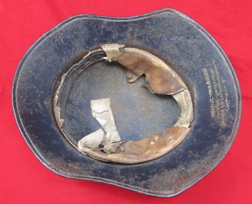  German WWII Luftschutz Gladiator Helmet, Brown Overpaint — image 5