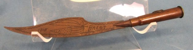  French WWI Trench Art Letter Opener, Brest 1918 — image 3