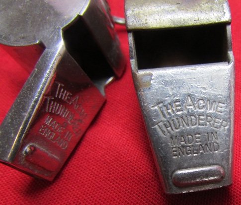  British WWII Military Style  Whistle Lot & Lanyard, The Acme Thunderer, British Made — image 3