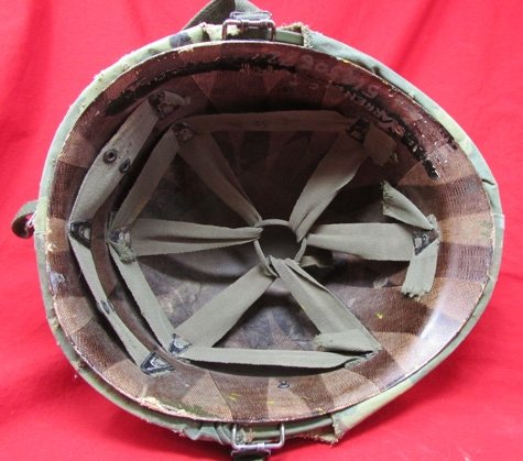  US Vietnam War GI Steel Helmet, 1969 Contract Helmet Cover — image 4