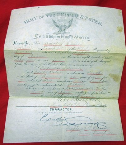 US Indian Wars Era 1885-1890, 5th Cavalry Document Group, German Immigrant — image 4