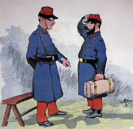  French WWI Era, Decorative Plate, Reservist Soldiers — image 3