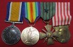 British WWI, Four Place Medal Bar. C. DE B. Green