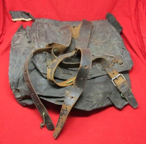  US Civil War M1858 Tarred Linen Infantry Knapsack, R.Valentine Inspector — image 3