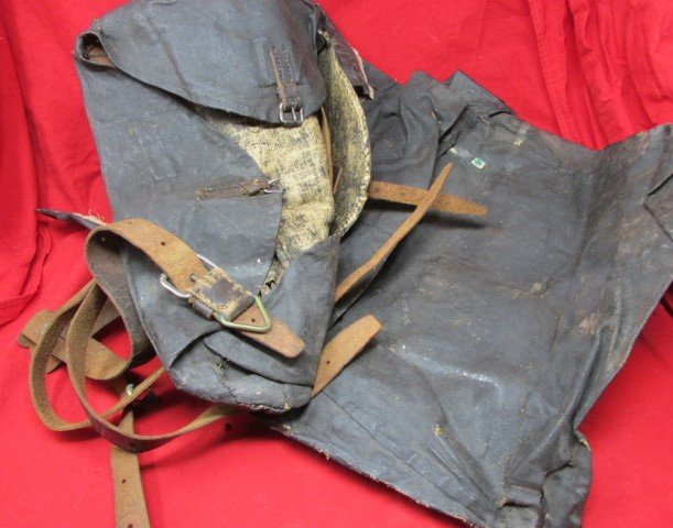  US Civil War M1858 Tarred Linen Infantry Knapsack, R.Valentine Inspector — image 4