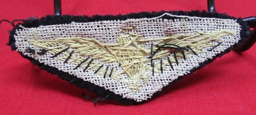  US Early WWII, High Quality US Navy Pilot Wings, Bullion Wire, Blue Wool — image 3
