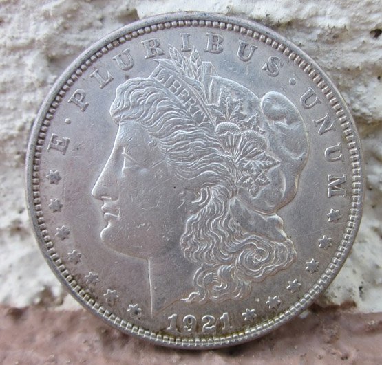  US Silver Coin, Morgan Dollar, 1921, Philadelphia Mint, Toned Reverse — image 2