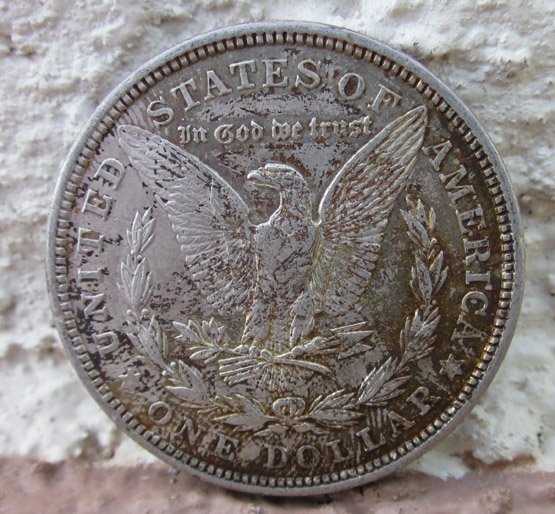  US Silver Coin, Morgan Dollar, 1921, Philadelphia Mint, Toned Reverse — image 3