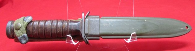  US WWII Blade Marked M3 Knife & Early Scabbard, Utica Mfg — image 2