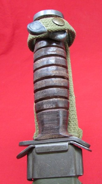  US WWII Blade Marked M3 Knife & Early Scabbard, Utica Mfg — image 6