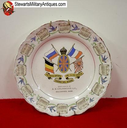  Canadian WWI 1916 Triple Entente Calendar Plate — image 2