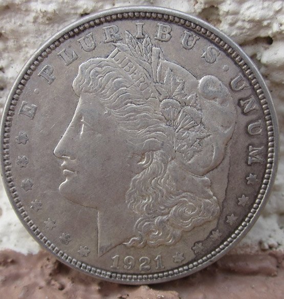  US Silver Coin, Morgan Dollar, 1921, Denver Mint — image 2