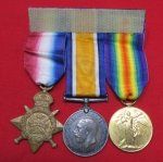 British WWI 3 Place Medal Bar, Shoeing Smith Corporal, Oxfordshire …